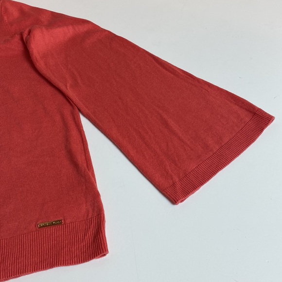 Fab!!! MICHAEL KORS Large Coral Flared Sleeve Light Sweater Shirt NICE - Picture 4 of 10